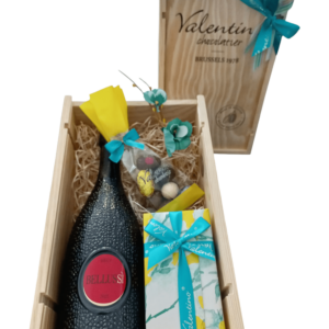 skrzynka prezentowa prosecco i belgijskie czekoladki