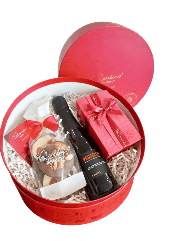 zestaw prezentowy praliny i prosecco